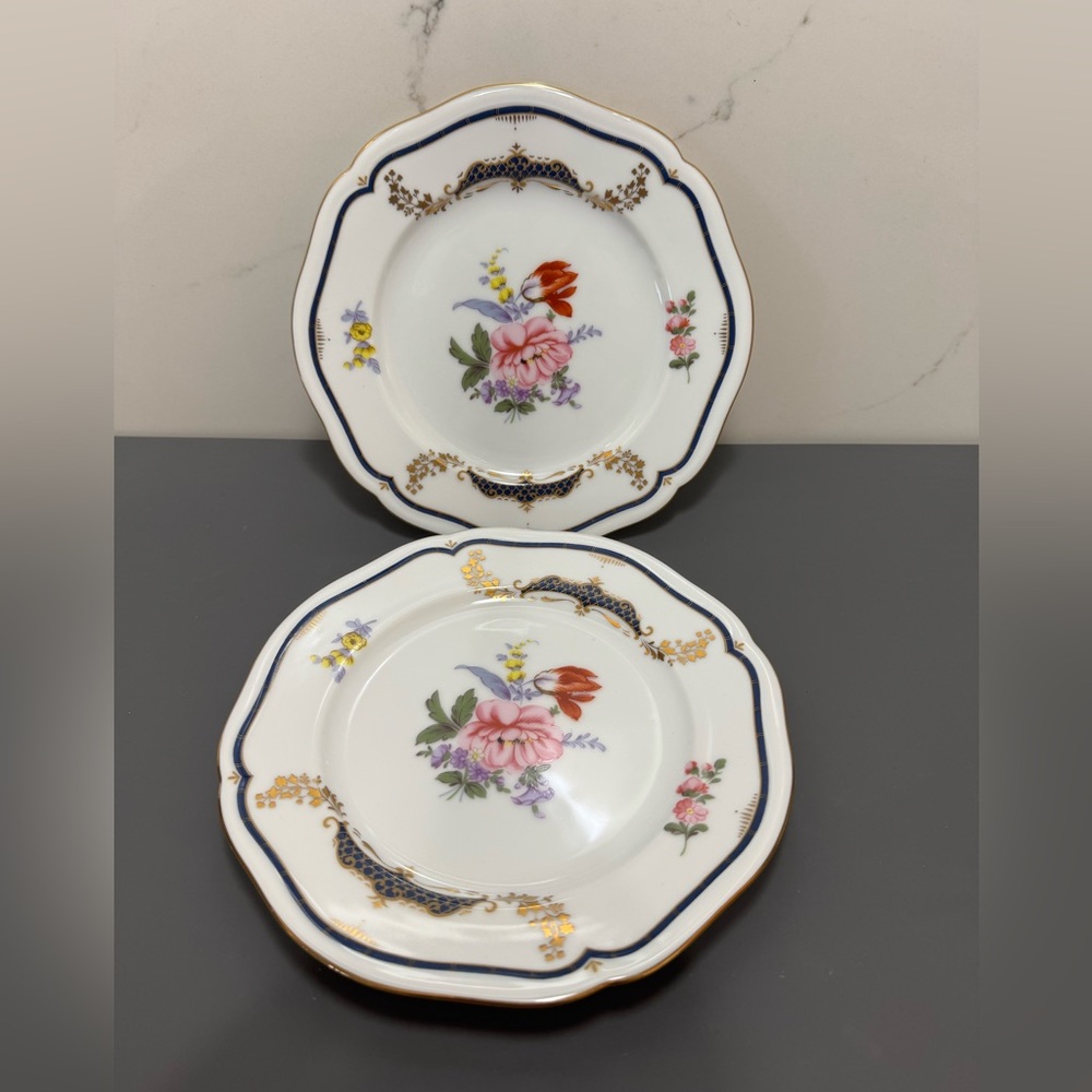 Mikasa Floral Side Plates with Pink and Gold Floral Accents